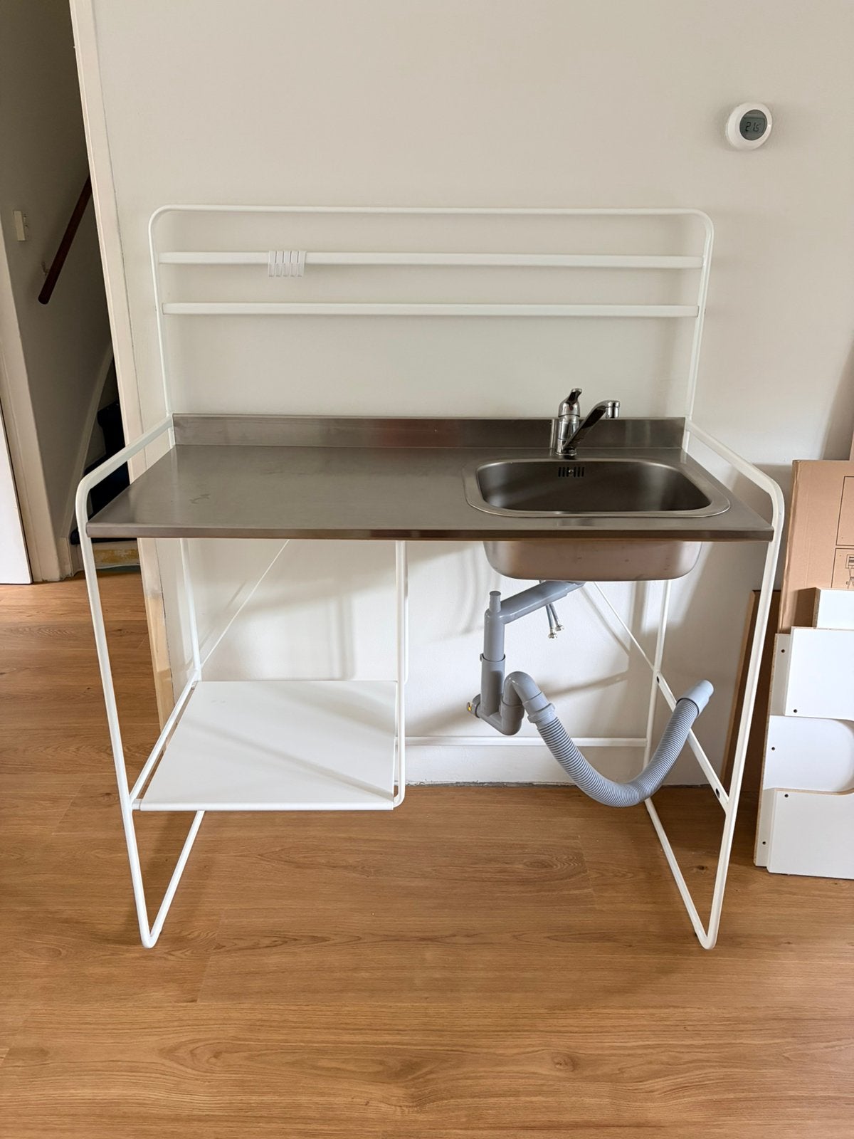 Ikea Sunnersta Kichenette met keukenmengkraan en sifon, Huis en Inrichting, Ophalen, Gebruikt, Wit, Enkelwandige keuken