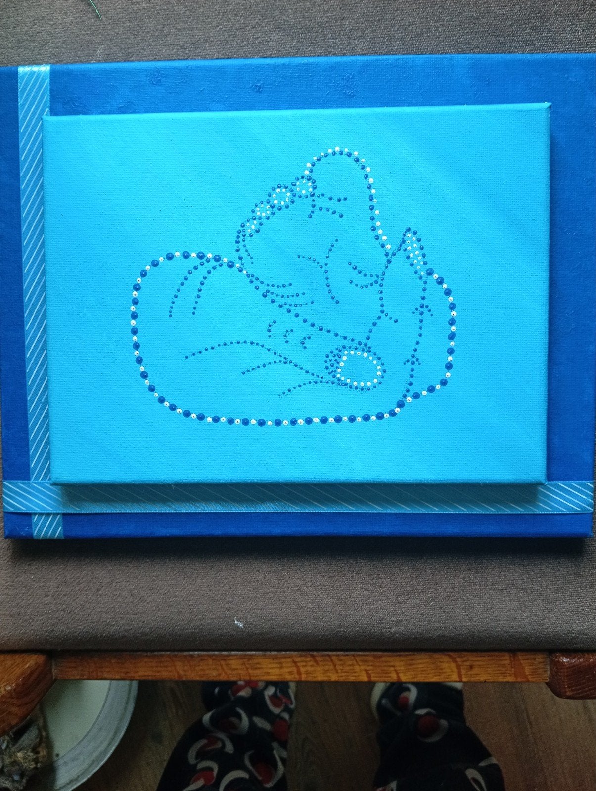 Geboorte schilderijtje jongen., Ophalen of Verzenden, Nieuw, Blauw