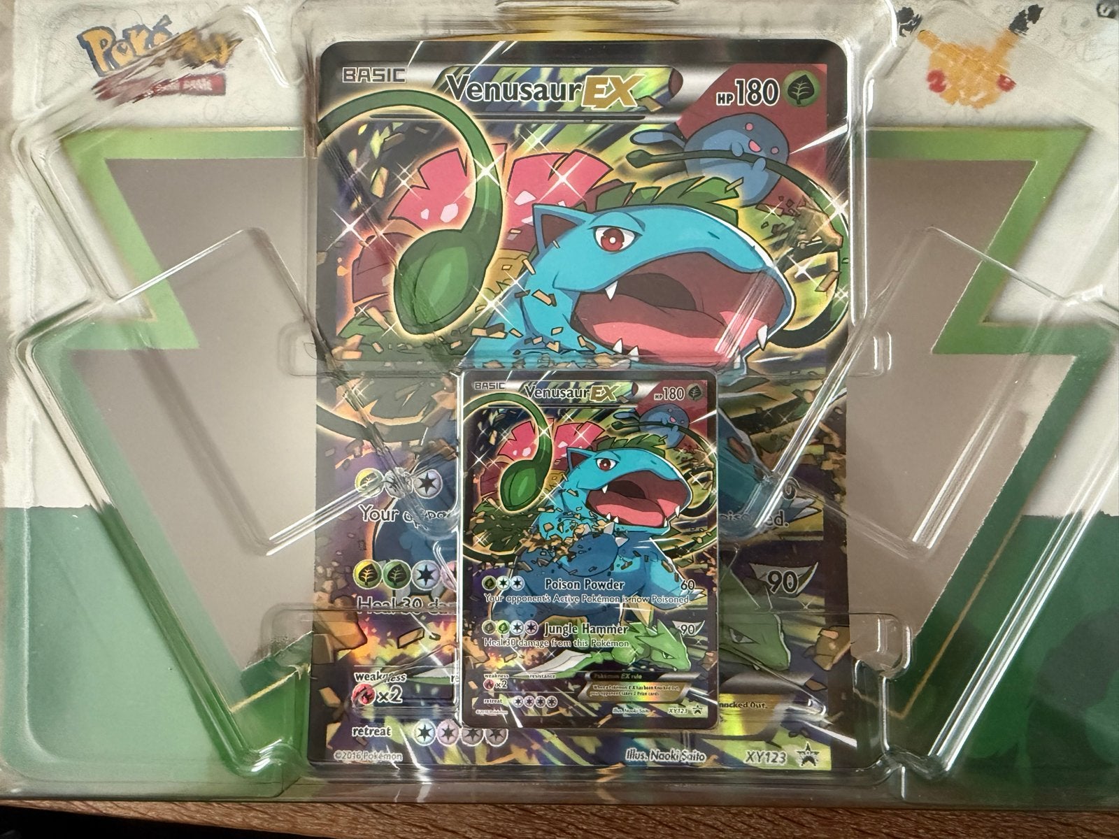 Venusaur EX Red & Blue Collection XY123 Oversized Kaart Nieu, Hobby en Vrije tijd, Verzamelkaartspellen | Pokémon, Verzenden, Nieuw