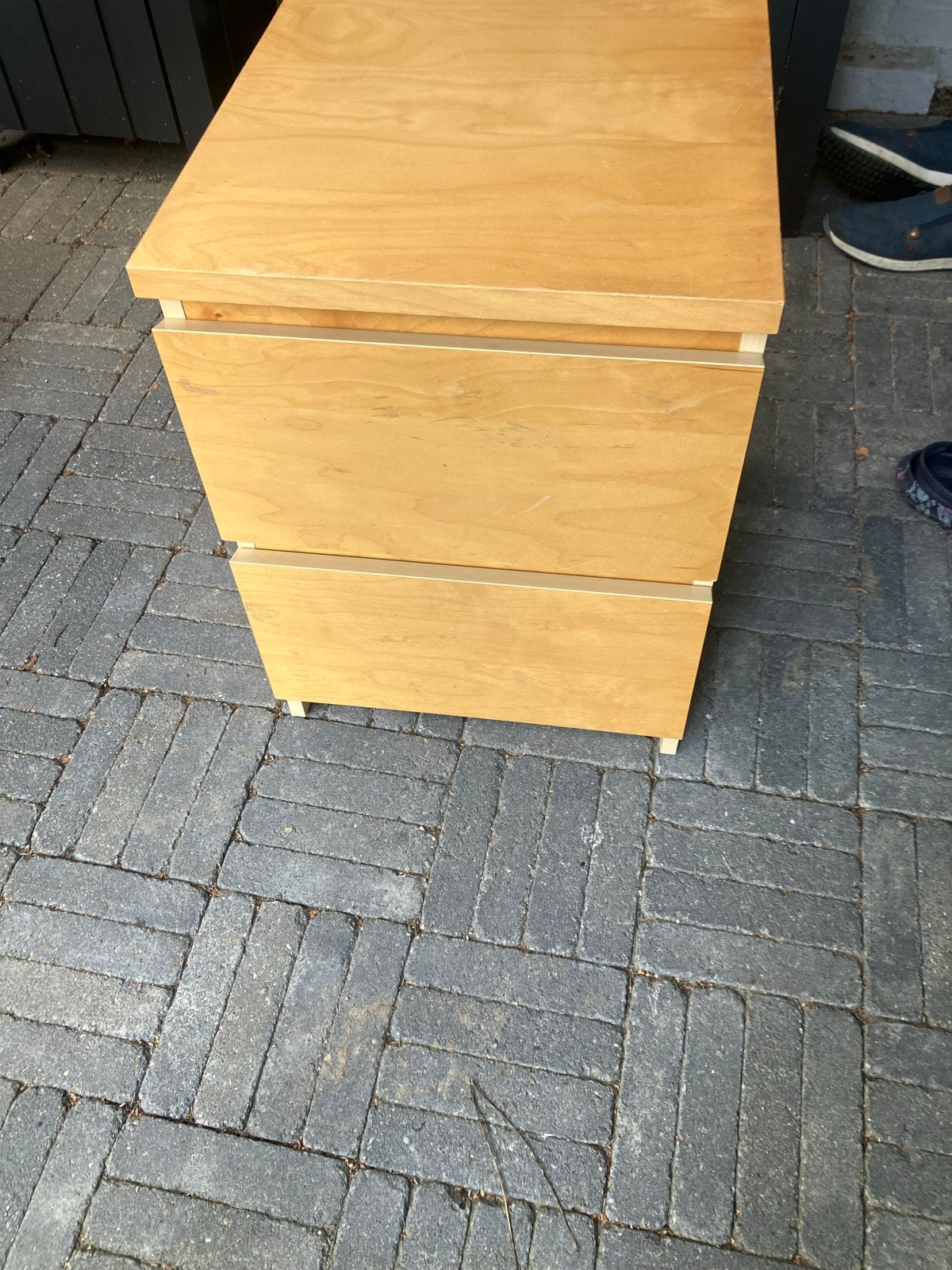 IKEA MALM Nachtkastje/Ladekastje met 2 lades, Minder dan 50 cm, Gebruikt, 1 of 2 laden, Ophalen of Verzenden