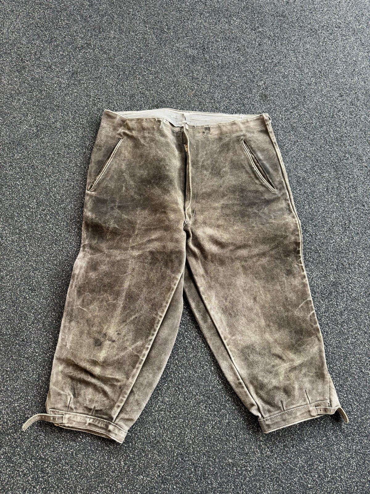 Vintage Duitse Jägerhose / Lederhose - Bruin, Ophalen of Verzenden, Gedragen, Overige maten, Bruin