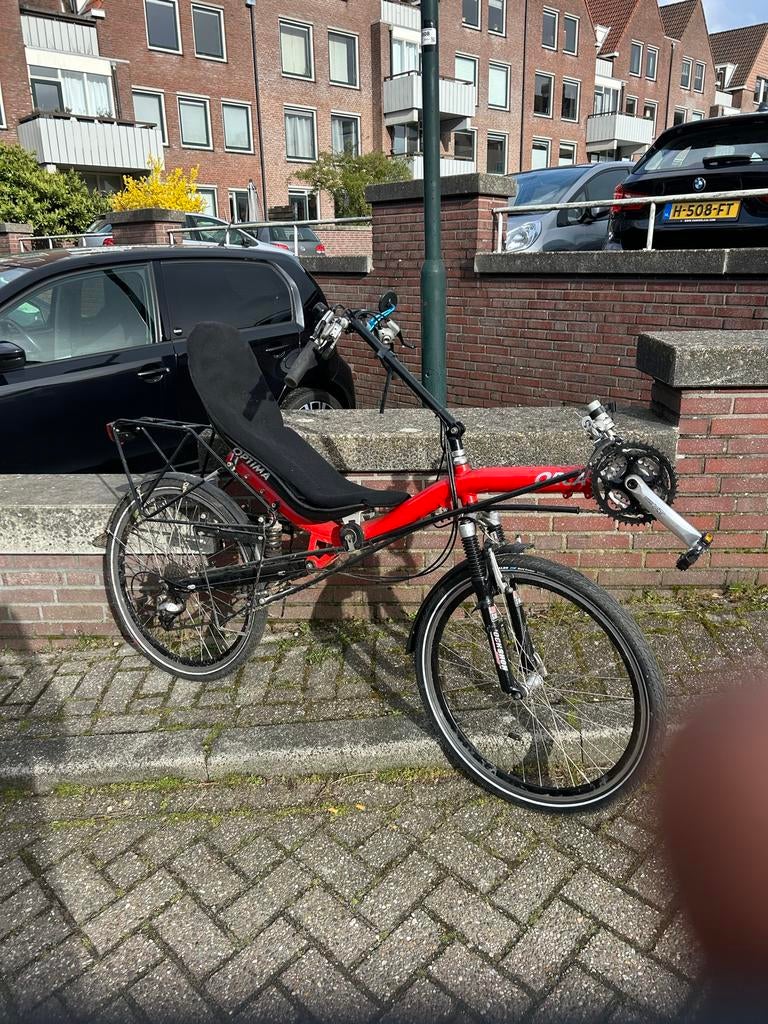 Comfortabele rode ligfiets - Optima, Fietsen en Brommers, Fietsen | Driewielfietsen, Gebruikt, Ophalen