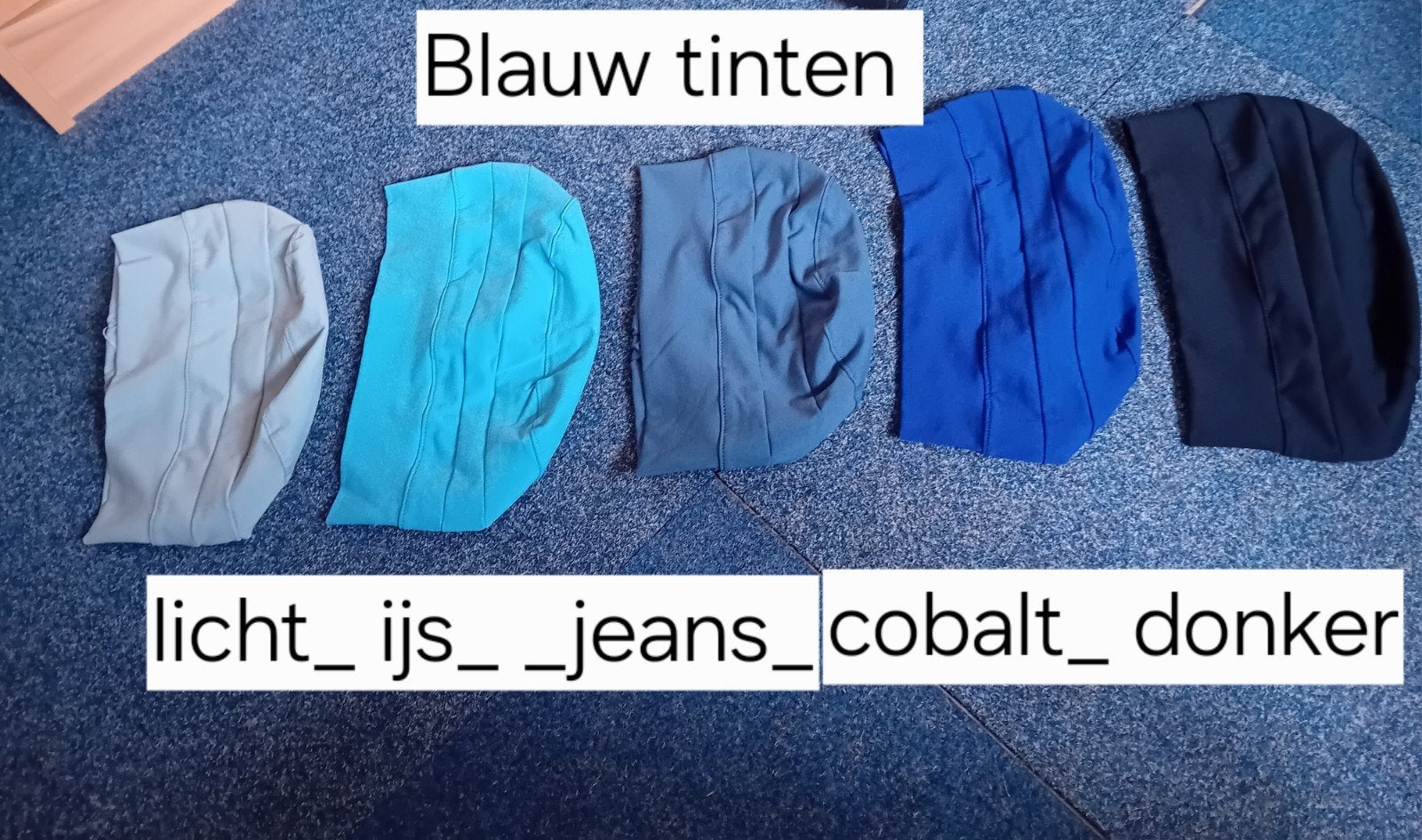 Diverse blauwe chemo mutsjes en haarbanden, Kleding | Dames, Onbekend, Ophalen of Verzenden, Nieuw, Muts