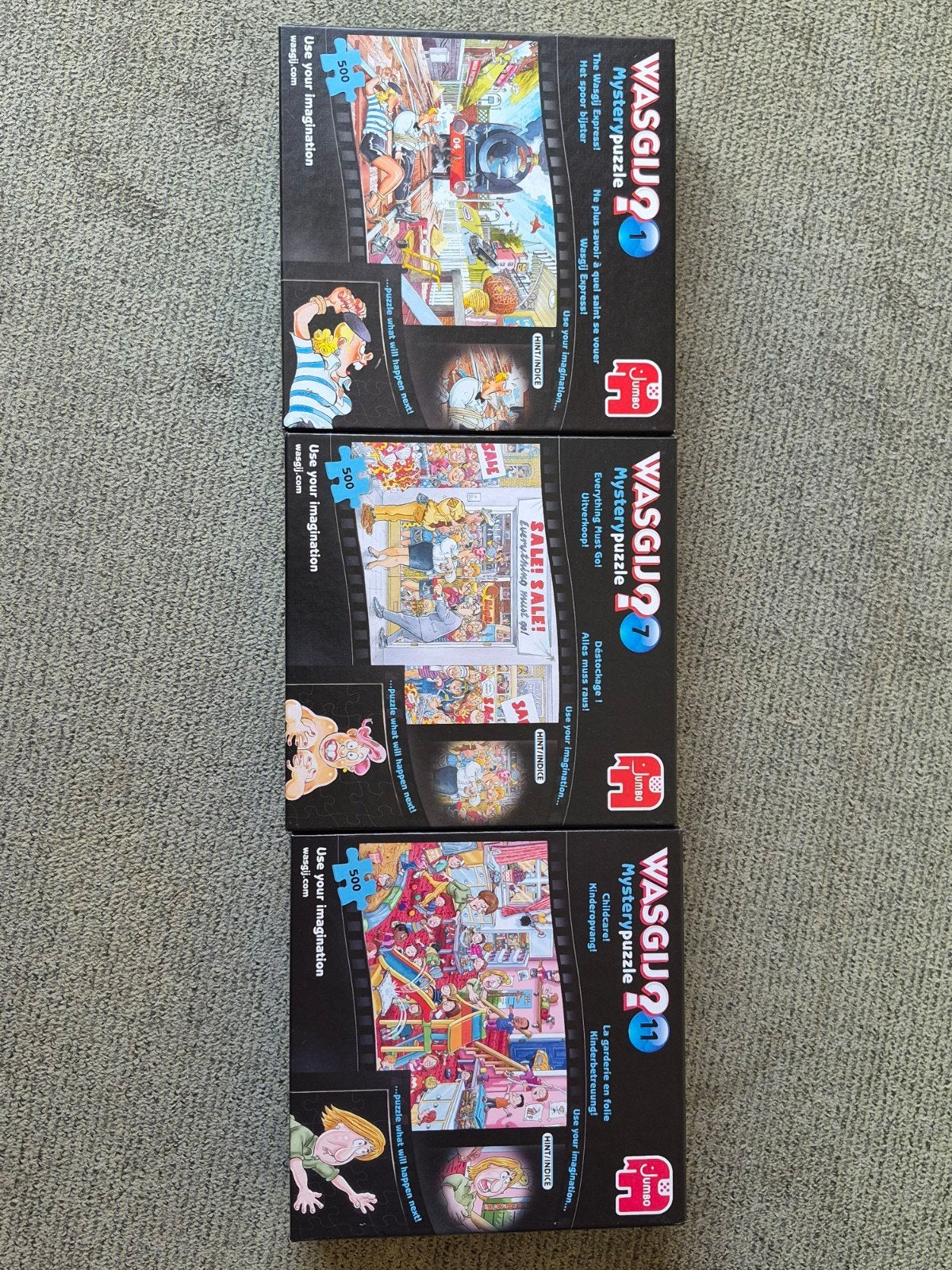diverse Wasgij puzzels, Ophalen of Verzenden, 500 t/m 1500 stukjes, Zo goed als nieuw, Legpuzzel