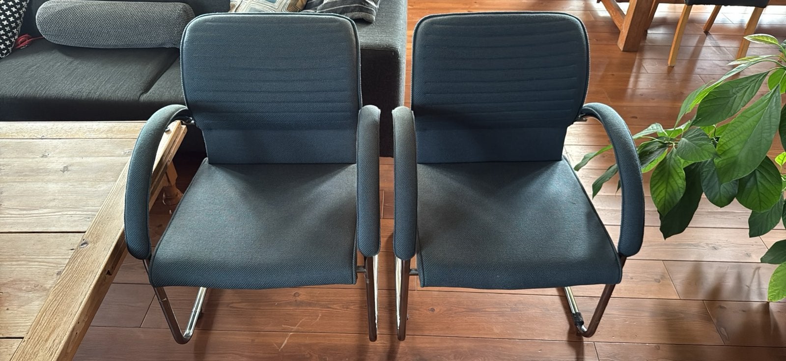 Thonet stoelen 2 stuks, blauw, buisframe comfortabel, Ophalen, Gebruikt, Twee, Thonet vintage
