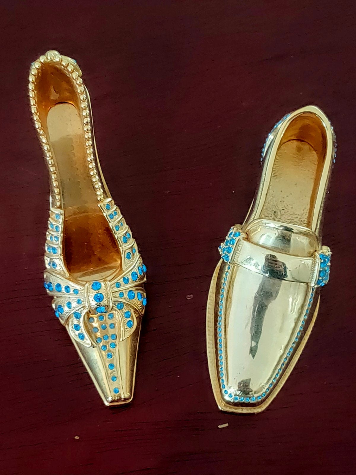 Vintage JUJU Palais Royal Gouden Schoen Beeldjes Swarovski, Ophalen of Verzenden