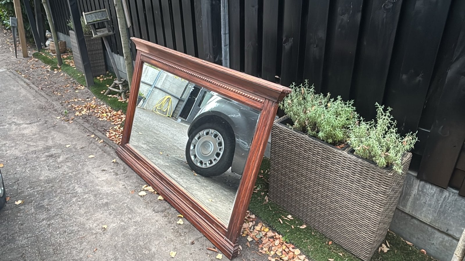 Grote spiegel met houten lijst 1.50x1.00, Ophalen of Verzenden, Rechthoekig, 100 tot 150 cm, 150 tot 200 cm