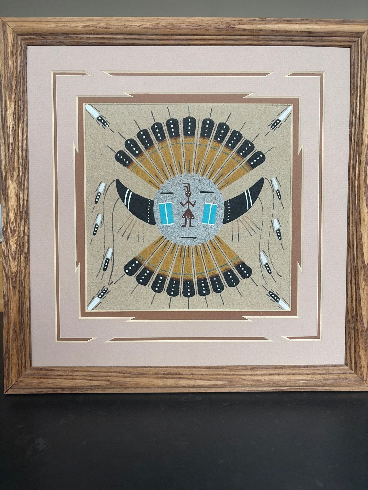 Authentiek Navajo Zandschilderij - Darlene Johnson, Schilderij, Handgemaakt, Ophalen of Verzenden, Meerkleurig