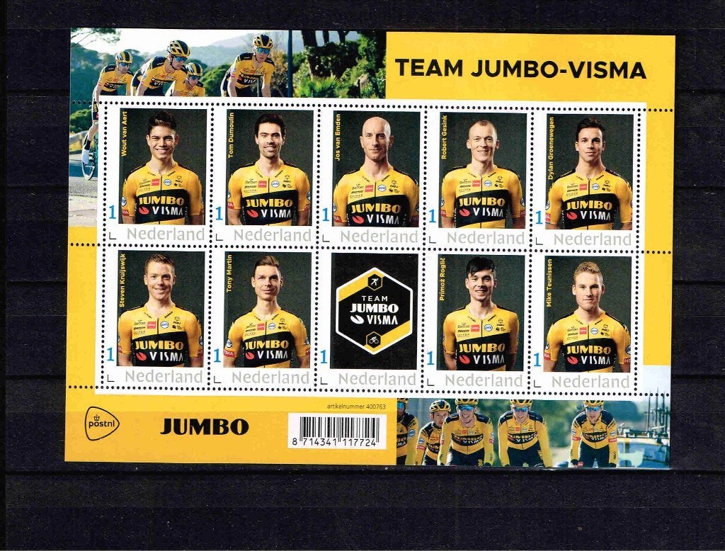 Team Jumbo Visma Persoonlijke zegels vel / 63.3, Verzenden, Na 1940, Postfris