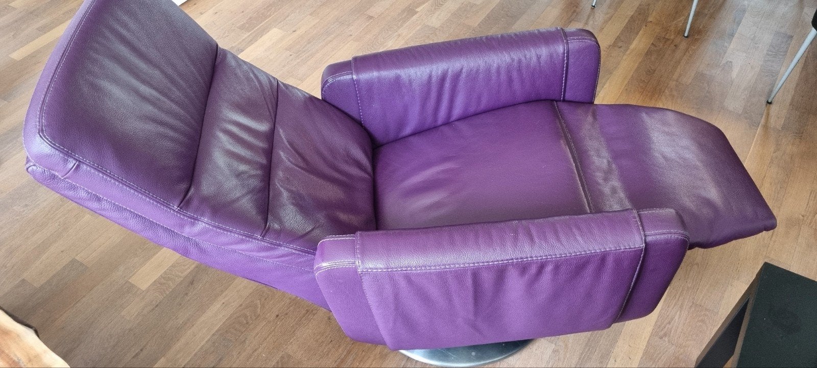 Leren relaxfauteuil met accu, verstelbaar, kleine schade, Ophalen, Gebruikt, Leer