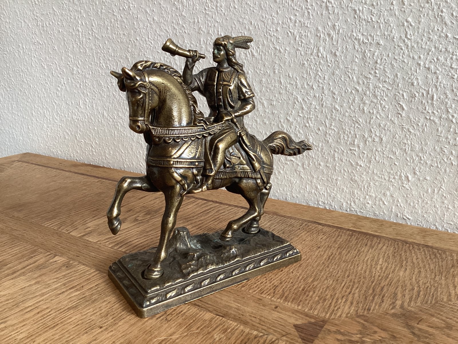 Koper beeld ruiter te paard., Antiek en Kunst, Ophalen