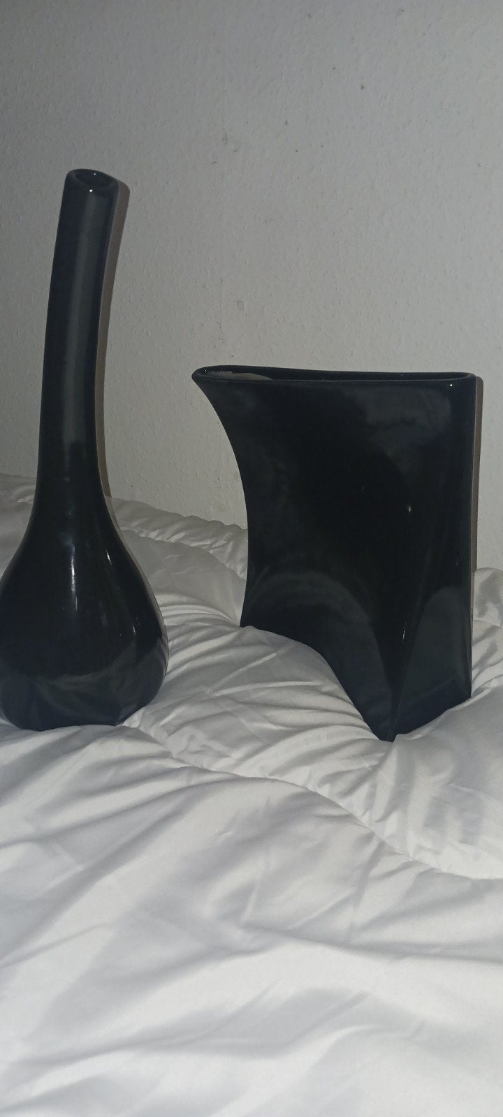 Set van 2 zwarte decoratieve vazen, Ophalen of Verzenden