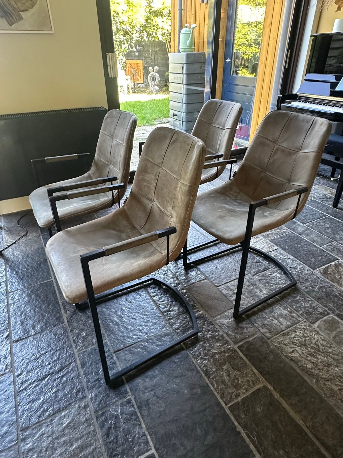 Set van 4 MXSOFA eetkamerstoelen, Ophalen, Gebruikt, Bruin, Vier