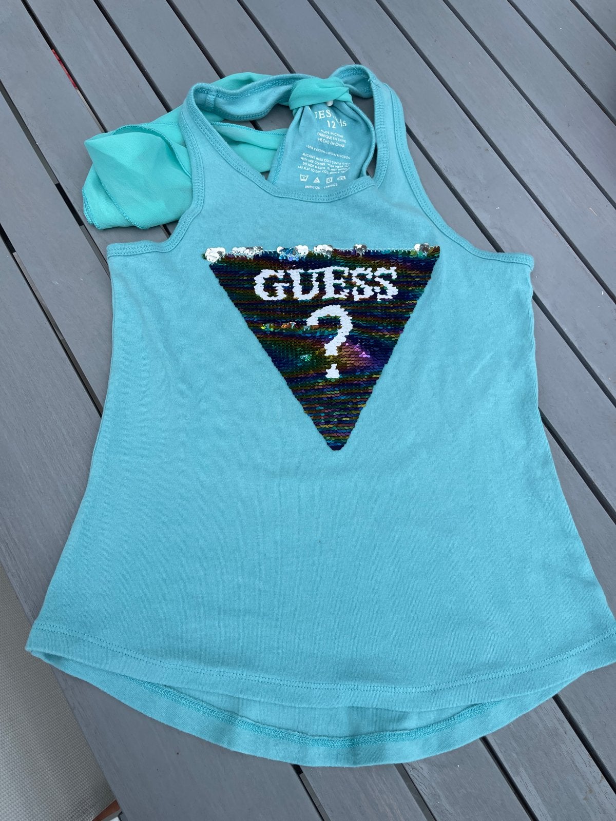 Guess Kids Top met Omkeerbare Pailletten - Maat 12, Ophalen of Verzenden, Gebruikt, Meisje, Shirt of Longsleeve