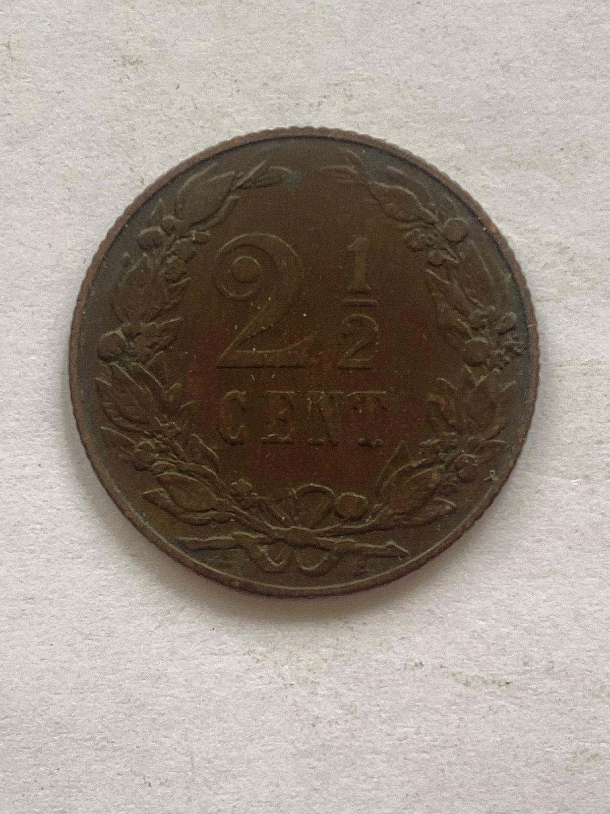 Oude Nederlandse 2 1/2 cent munt uit 1904, Ophalen of Verzenden, Koningin Wilhelmina, Overige waardes, Losse munt