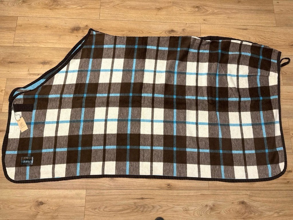 Eskadron Dralon zweetdeken bruin blauw 205, Ophalen of Verzenden, Gebruikt, Zweetdeken, Eskadron