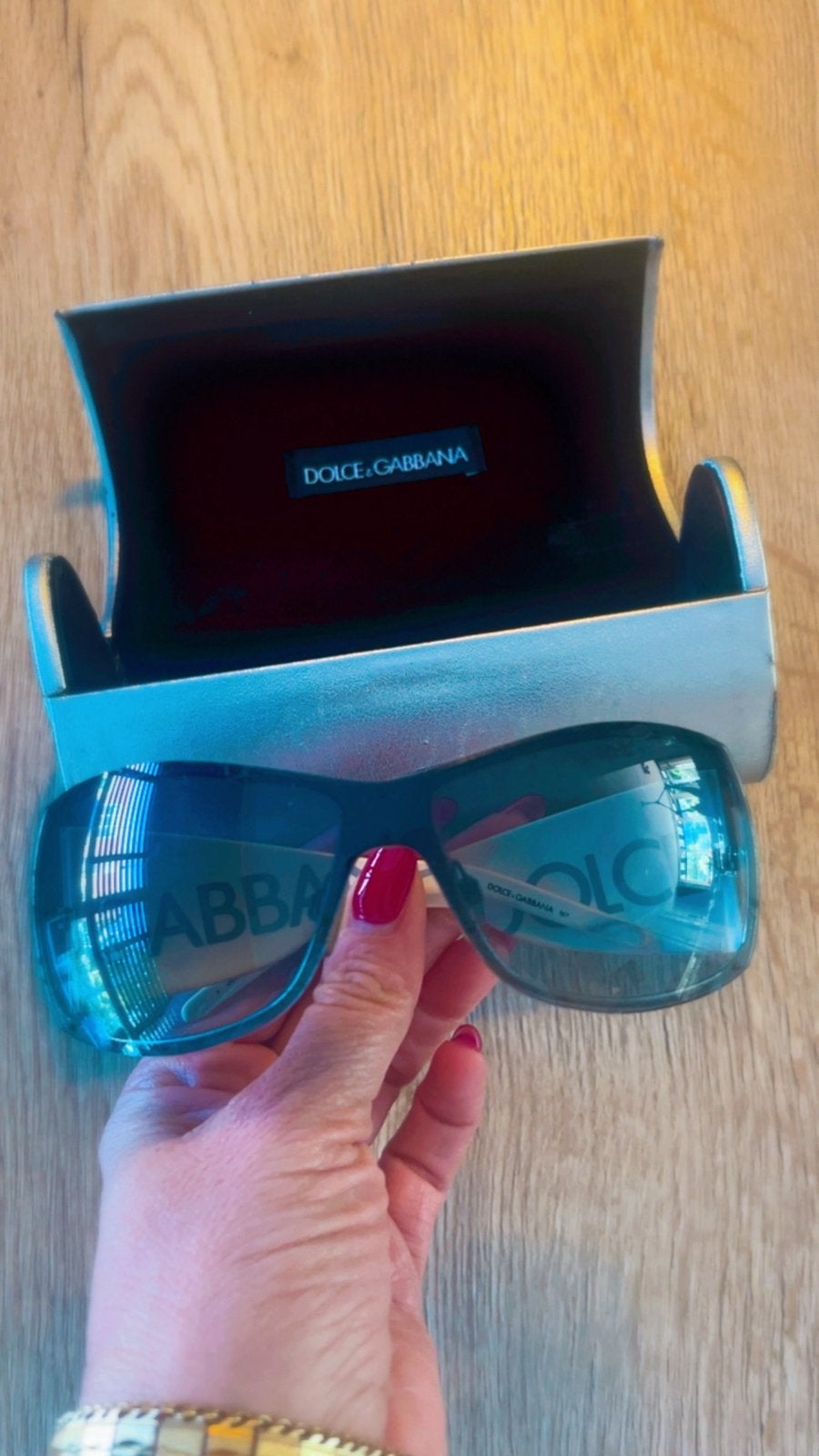 Dolce & Gabbana Zonnebril met Hoesje, Sieraden, Tassen en Uiterlijk, Zonnebril, Zwart, Ophalen of Verzenden, Zo goed als nieuw