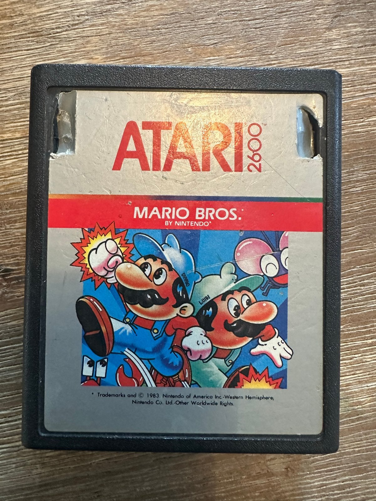 Atari 2600 — Mario Bros. (Nintendo, 1983) Zilver label, Spelcomputers en Games, Games | Atari, Gebruikt, 2 spelers, Ophalen of Verzenden