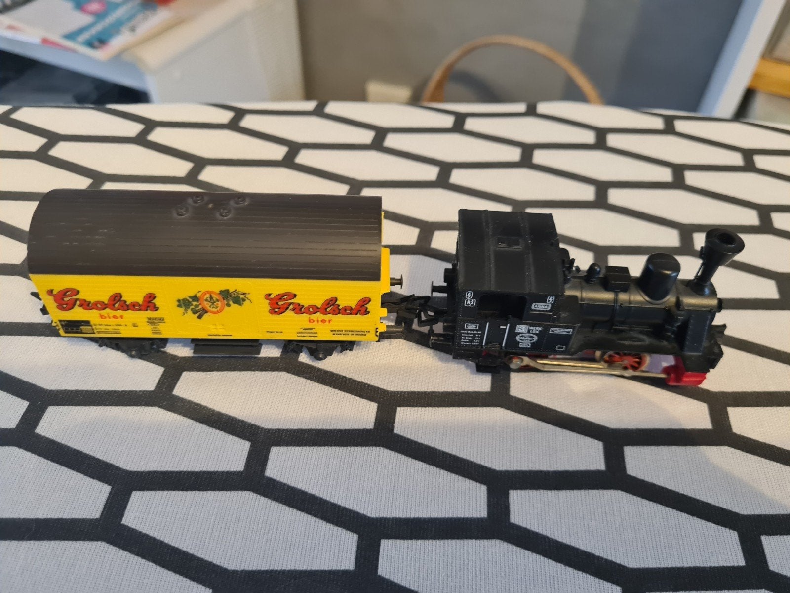 Fleischmann Locomotief met Grolsch Wagon, Ophalen of Verzenden, Gebruikt, Gelijkstroom, Fleischmann