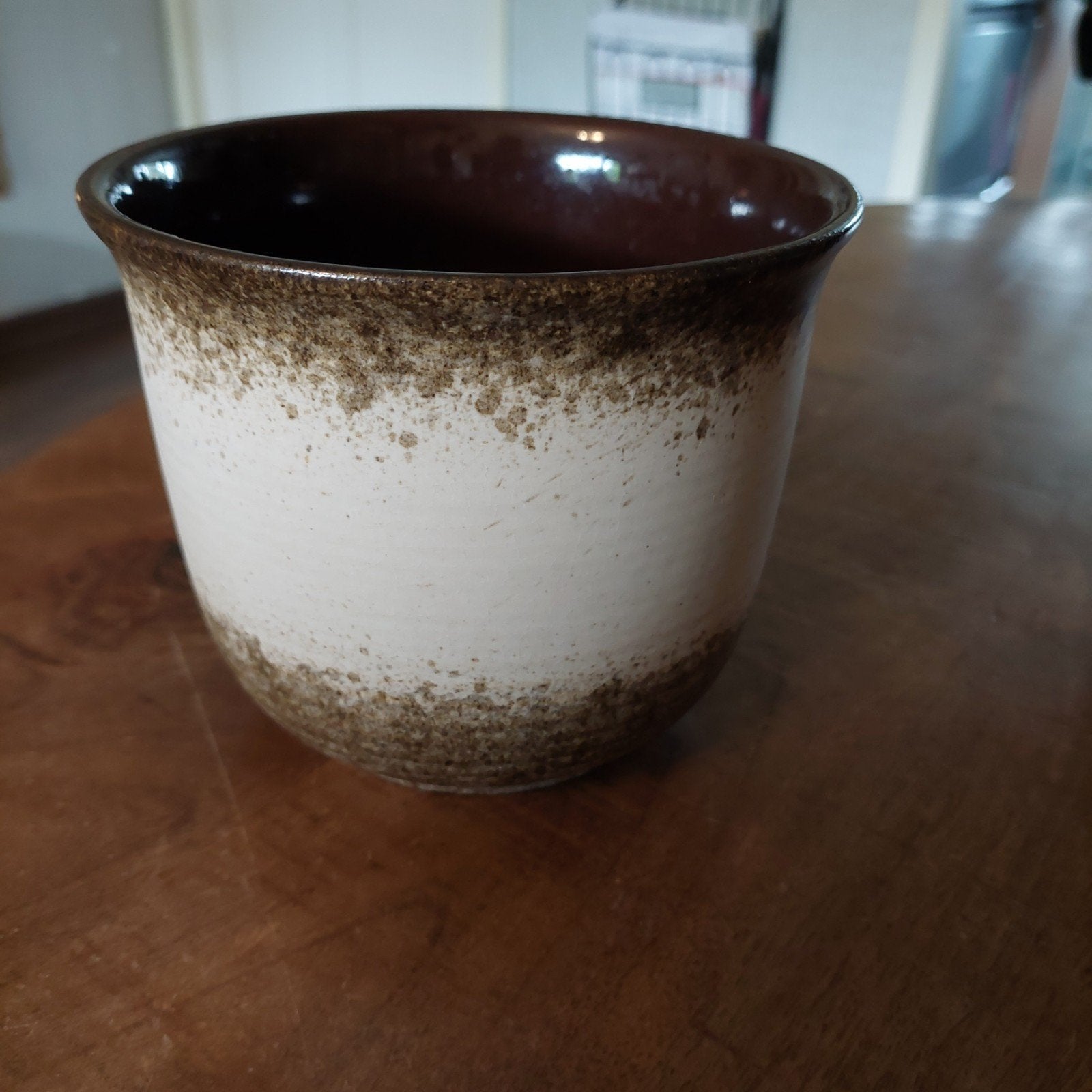 Vintage West Germany Bloempot - Bruin/Crème Keramiek, Antiek en Kunst, Antiek | Keramiek en Aardewerk, Ophalen of Verzenden