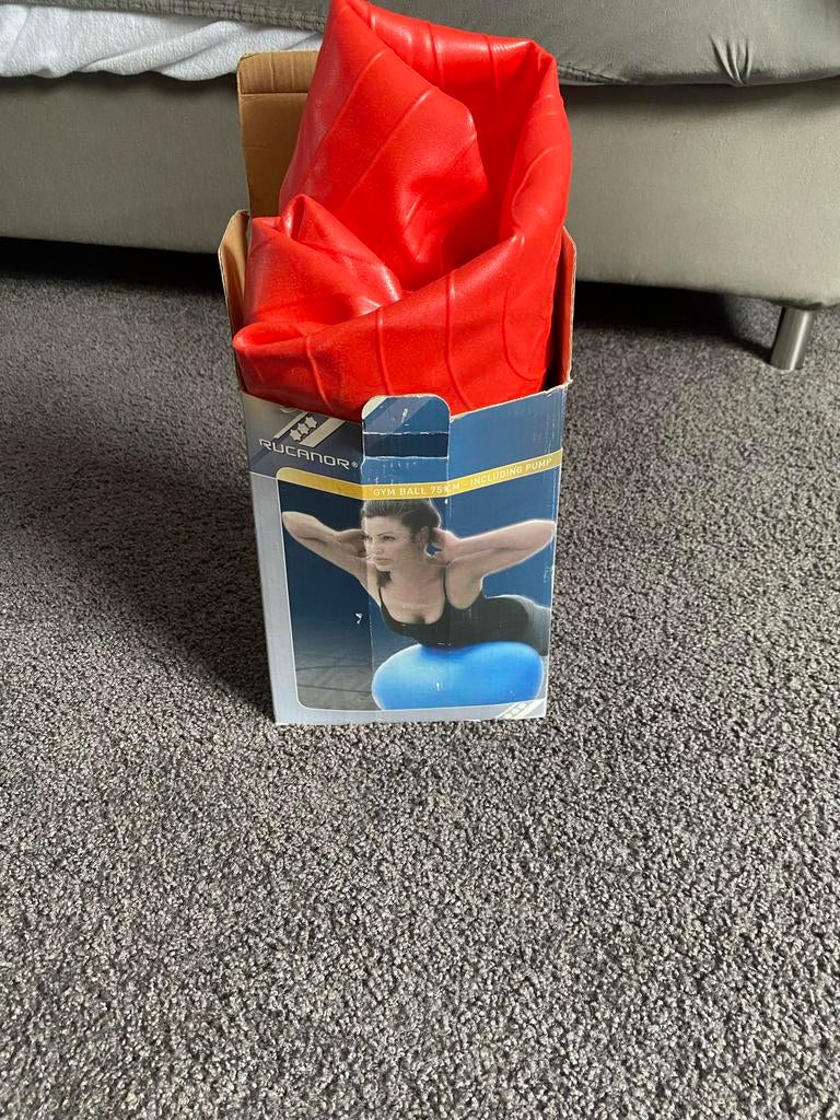 Rucanor Fitnessbal / Gymbal met pomp - Rood, Ophalen of Verzenden, Zo goed als nieuw, Buik, Fitnessbal