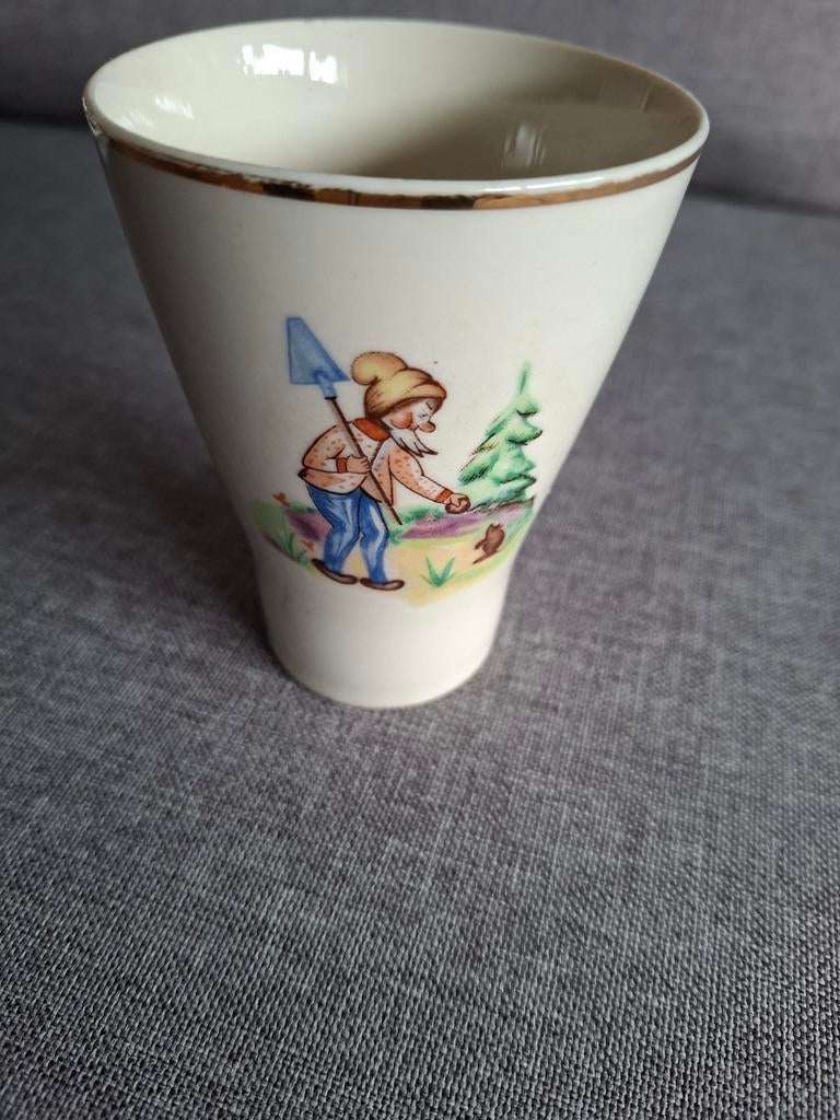 Vintage Chodziez Mokkacupje met Visser Decor, Ophalen