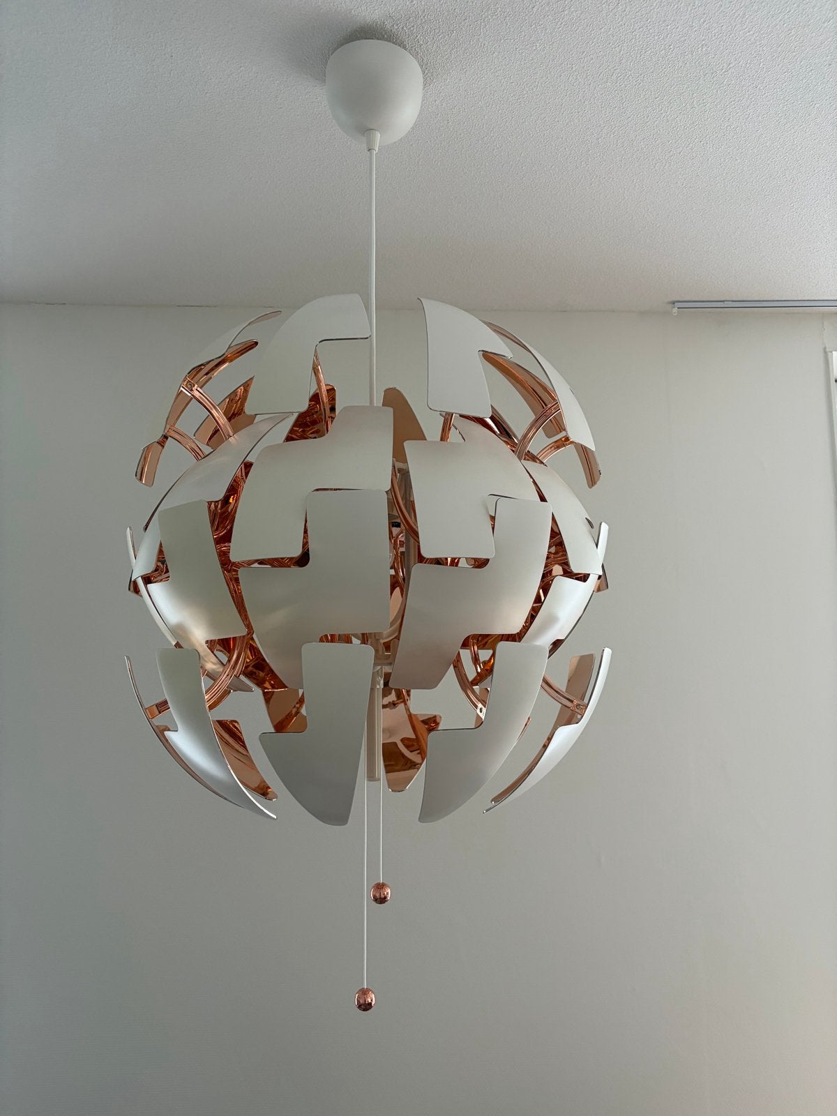 IKEA PS 2014 Hanglamp 50 cm - Wit/Koper, Huis en Inrichting, Lampen | Hanglampen, Ophalen, Zo goed als nieuw, Metaal, E27 (groot)