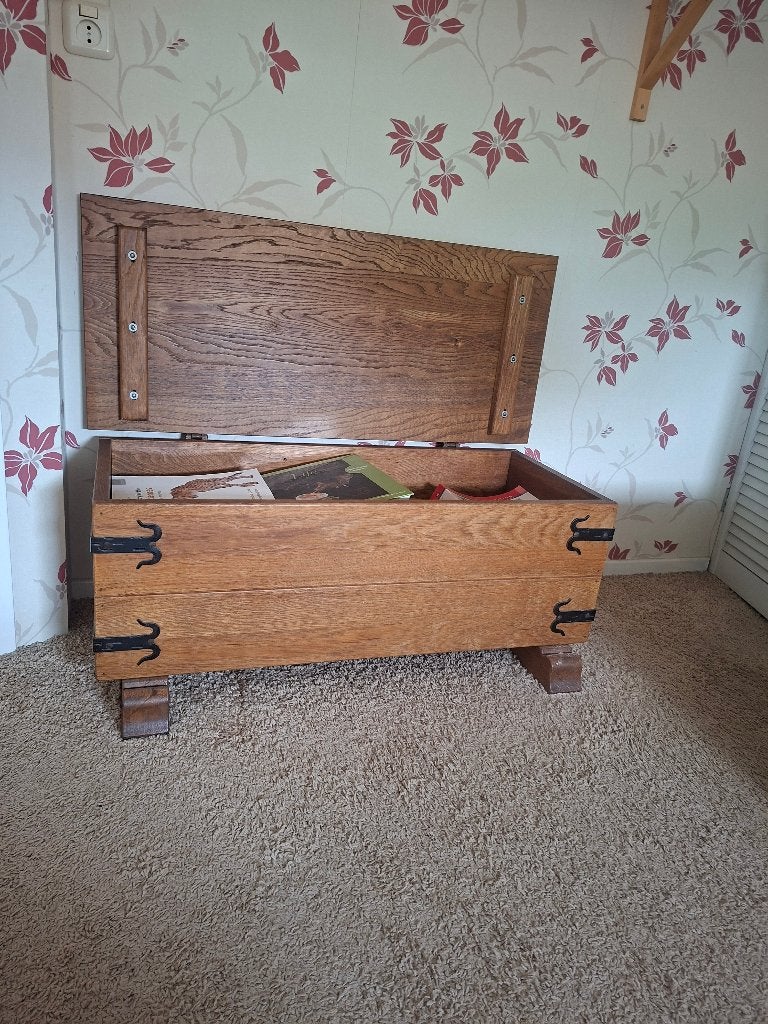 Dekenkist eiken, Ophalen, Minder dan 50 cm, Gebruikt, 50 tot 100 cm