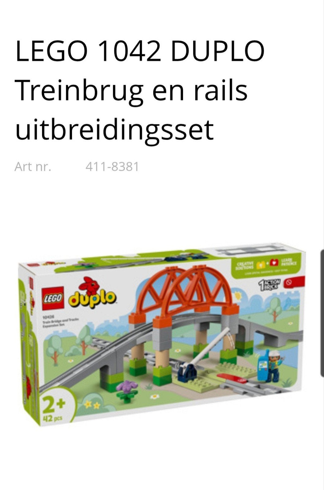 LEGO DUPLO 10426 Treinbrug en rails NIEUW in doos, Ophalen, Nieuw, Compleet, Duplo