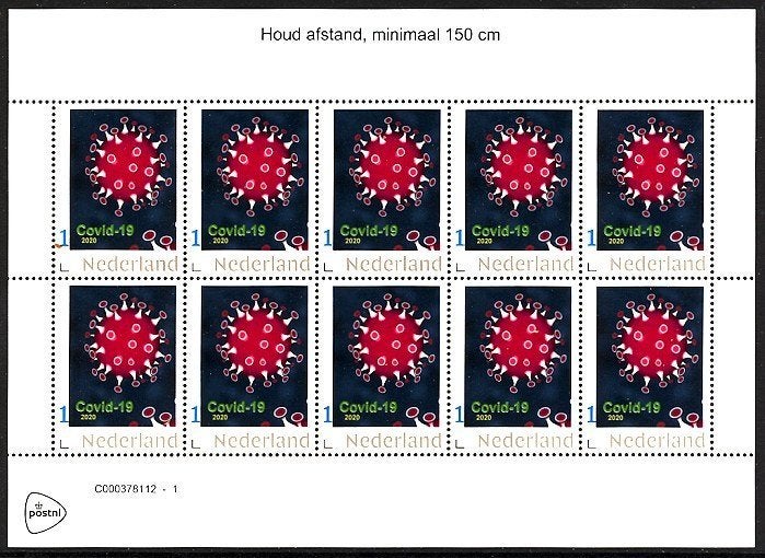 Nederland 2020, 1e en enige Corona zegel., Verzenden, Na 1940, Postfris