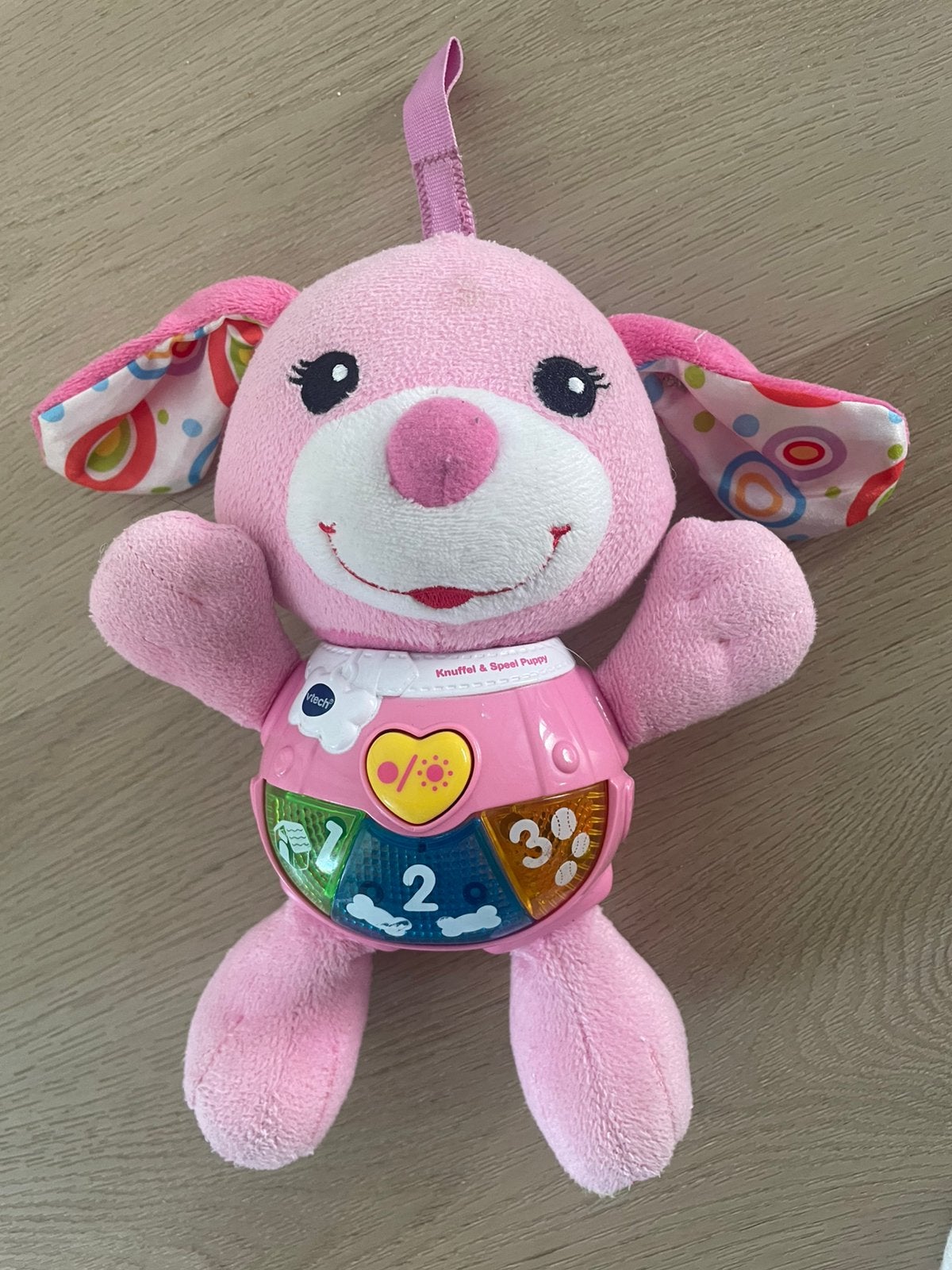 Vtech roze puppy met geluid / muziekjes, Ophalen, Zo goed als nieuw, 6 maanden tot 2 jaar