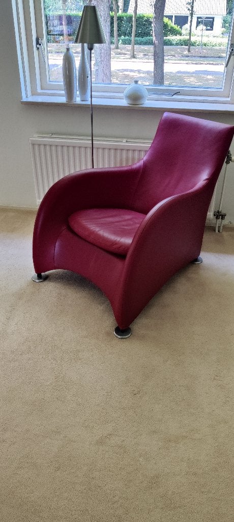 Montis Loge Fauteuil Gerard van den Berg, Huis en Inrichting, Fauteuils, Gebruikt, Leer, 50 tot 75 cm, 75 tot 100 cm, Ophalen