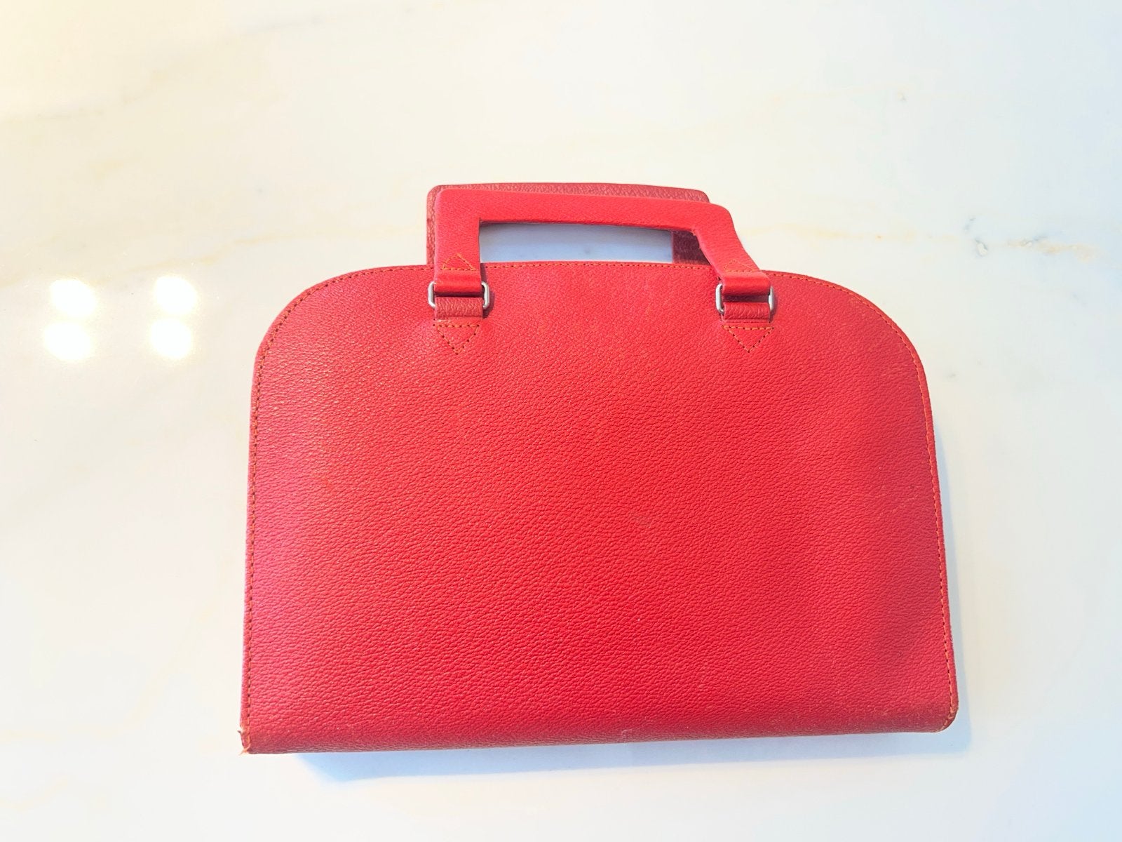 Vintage Toilettas met Inhoud - Compleet Set, Ophalen, Gebruikt, Rood, Dame