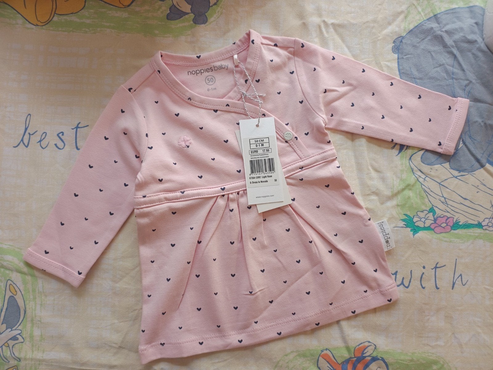 jukje nieuw noppies maat 50, Kinderen en Baby's, Babykleding | Maat 62, Meisje, Jurkje of Rokje, Nieuw, Ophalen of Verzenden