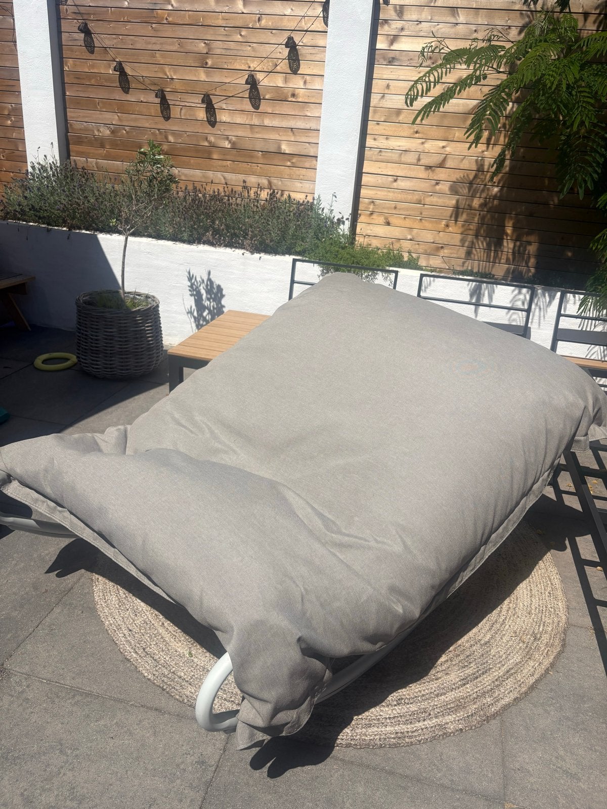 Fatboy Rock 'n Roll wipstoel met uitwasbare zitzak, Huis en Inrichting, Zitzakken, Gebruikt, Zitzakstoel, Grijs, Ophalen