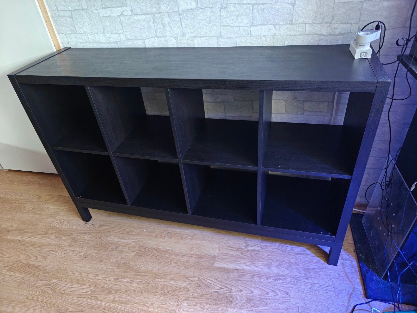 Zwarte IKEA Kallax kast met frame (8 vakken), Ophalen, Gebruikt