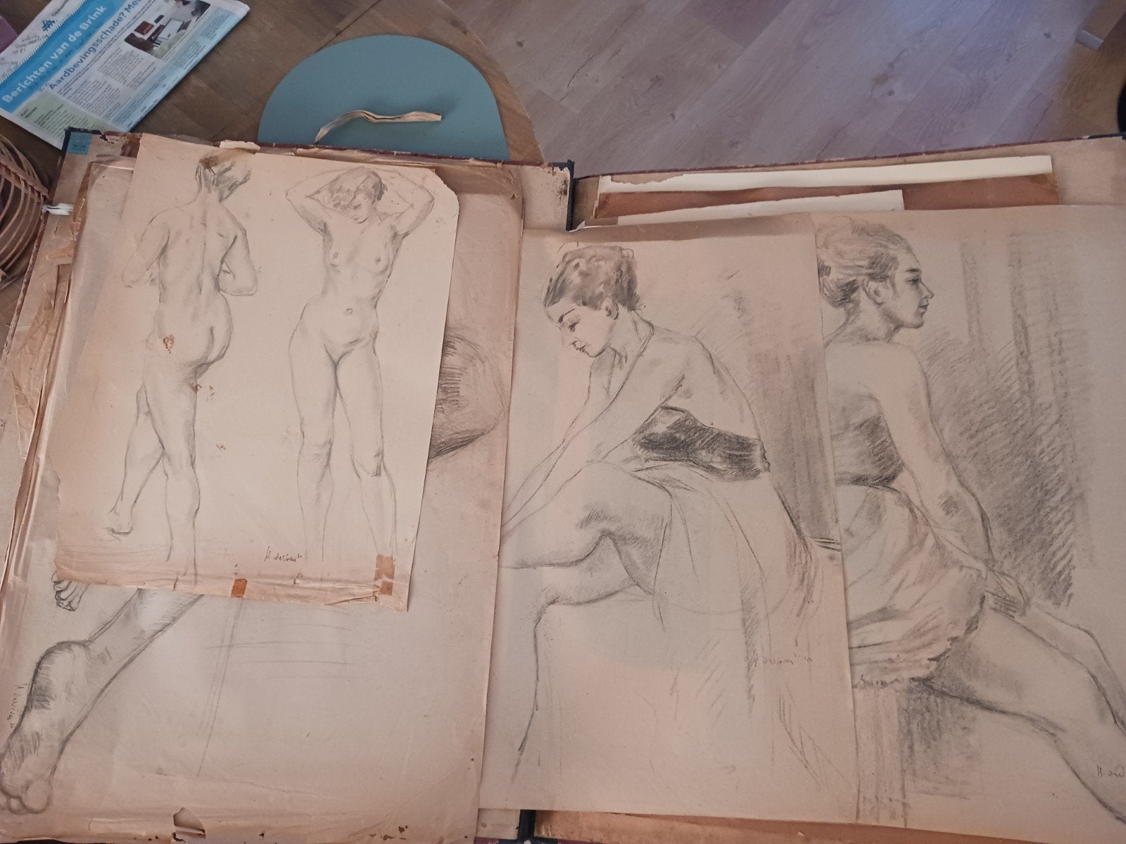 Studies (naakt)modellen uit 1951, Antiek en Kunst, Ophalen of Verzenden