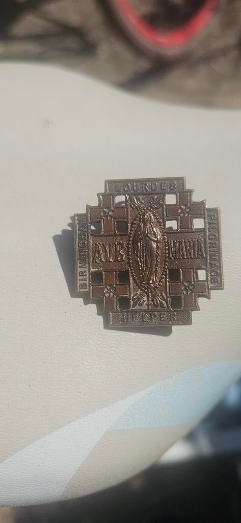 Vintage Lourdes Ave Maria pelgrimsspeld, Antiek en Kunst, Antiek | Religie, Ophalen of Verzenden