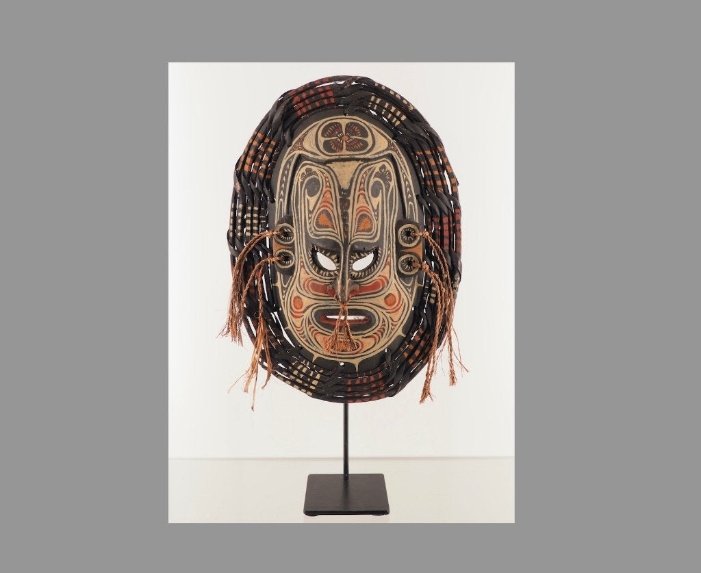 Latmul dansmasker Sepik, Papua Nieuw-Guinea (200315-12), Hout, 38 cm, Masker, Papoea-Nieuw-Guinea