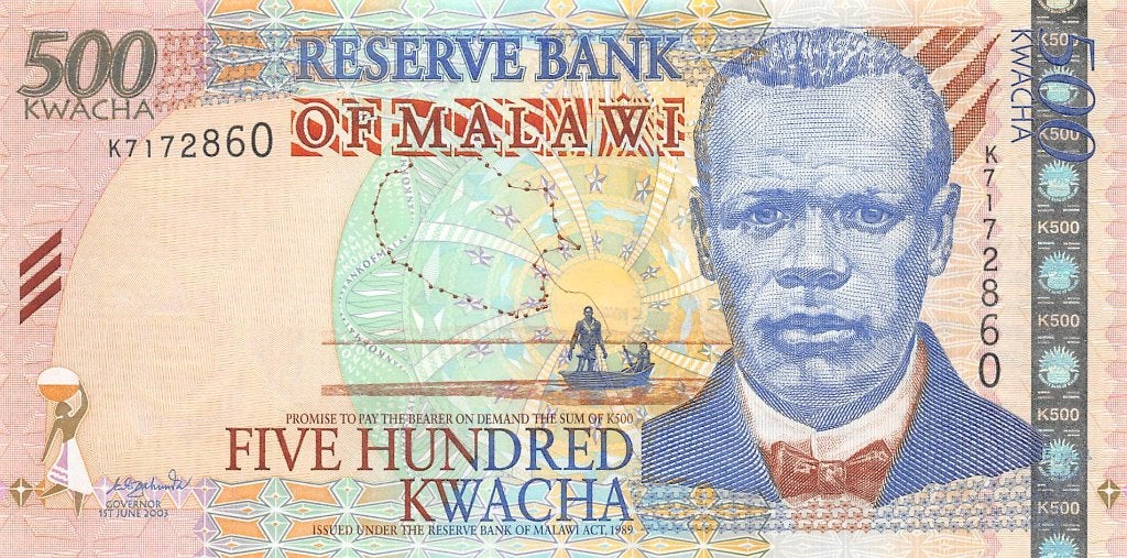 Malawi 500 Kwacha 2003 Unc pn 48A, Ophalen of Verzenden, Overige landen, Los biljet