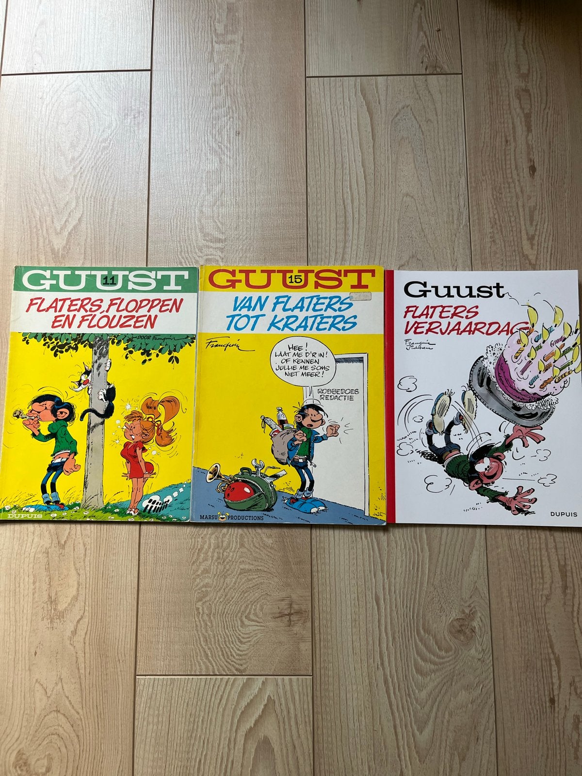 Guust Flater stripboeken - 3 stuks, Boeken, Meerdere stripboeken, Ophalen of Verzenden, Gelezen