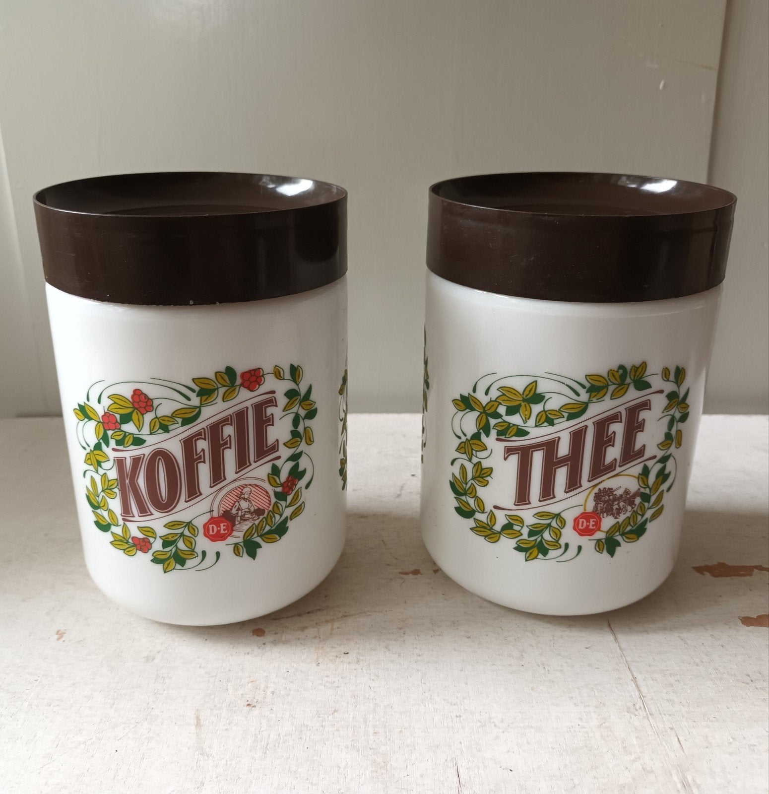 Vintage DE Koffie en Thee bussen - Set van 2, Ophalen of Verzenden