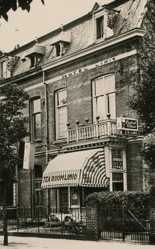 Oude Fotokaart Nijmegen - Van Spaenstraat Hotel Linio, Verzenden, 1940 tot 1960, Gelopen, Gelderland