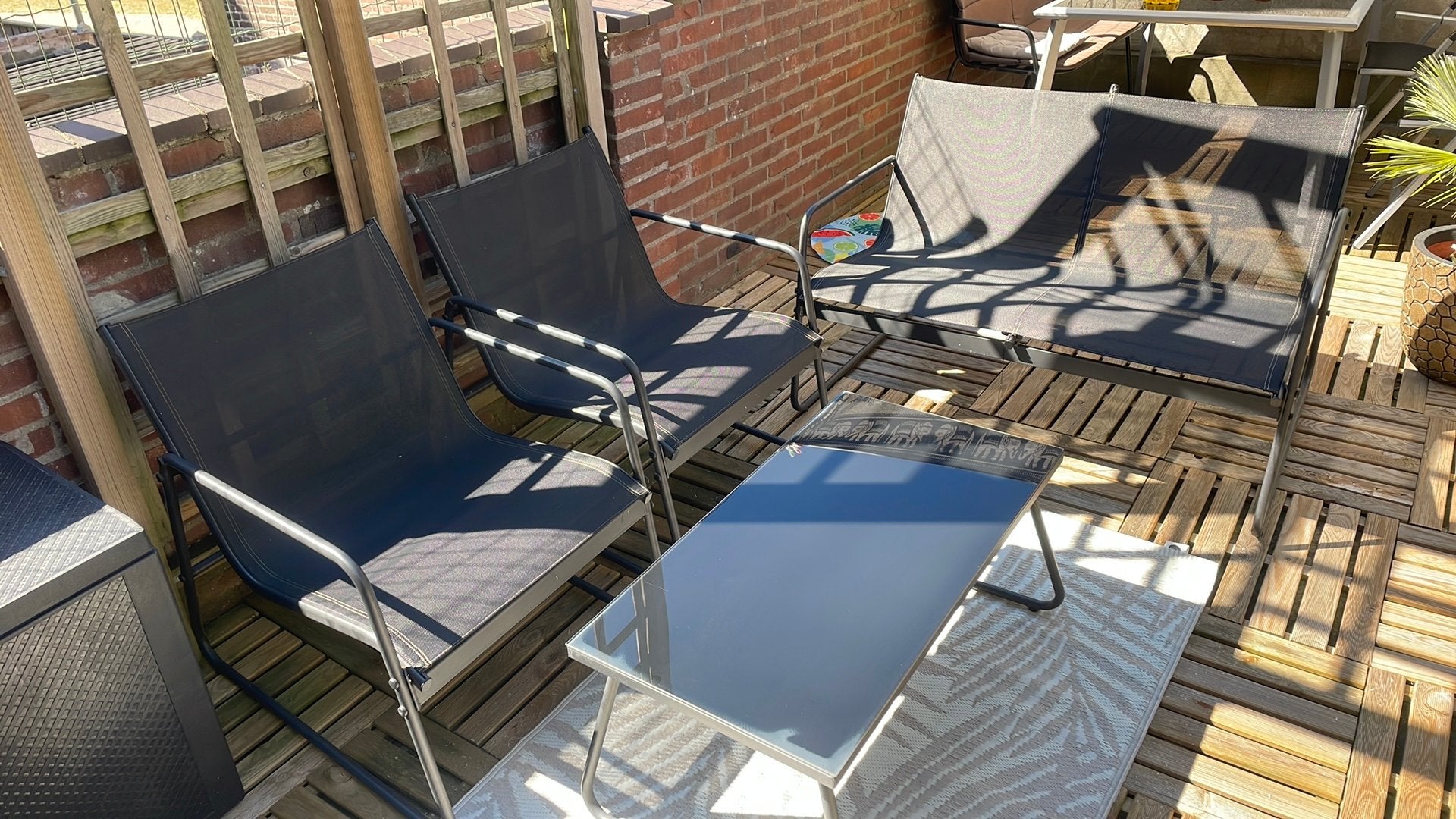 Tuinset, Ophalen, 4 zitplaatsen, Kunststof, Zo goed als nieuw