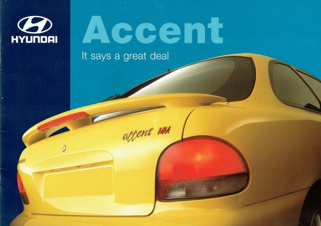 Folder Hyundai Accent (Engelse uitgave - 1997), Verzenden, Gelezen, Overige merken
