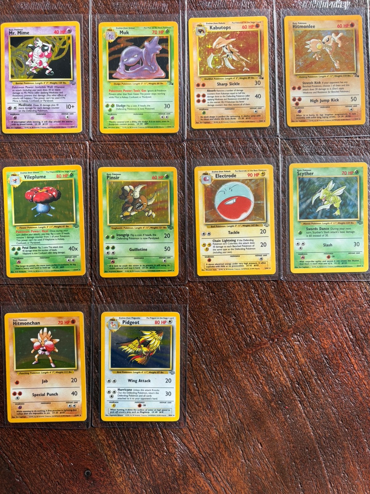 Pokémon kaarten set Fossil en Jungle - 9 vintage kaarten, Ophalen of Verzenden, Gebruikt, Meerdere kaarten