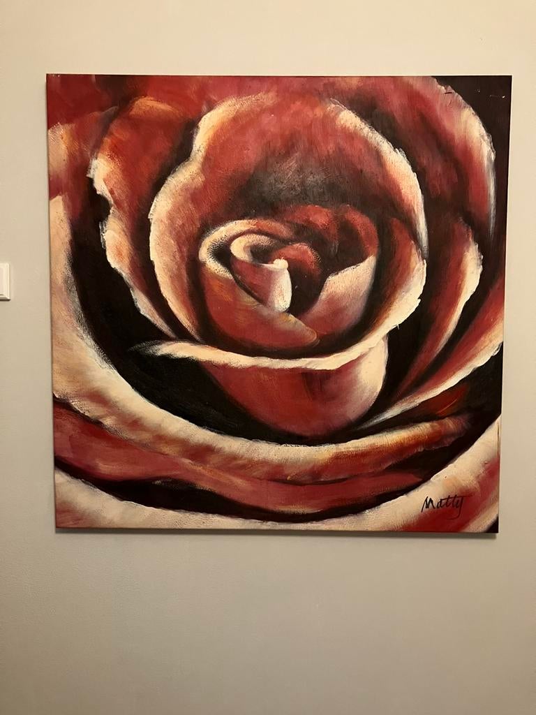 Schilderij olieverf! 100 x 100 cm, Ophalen
