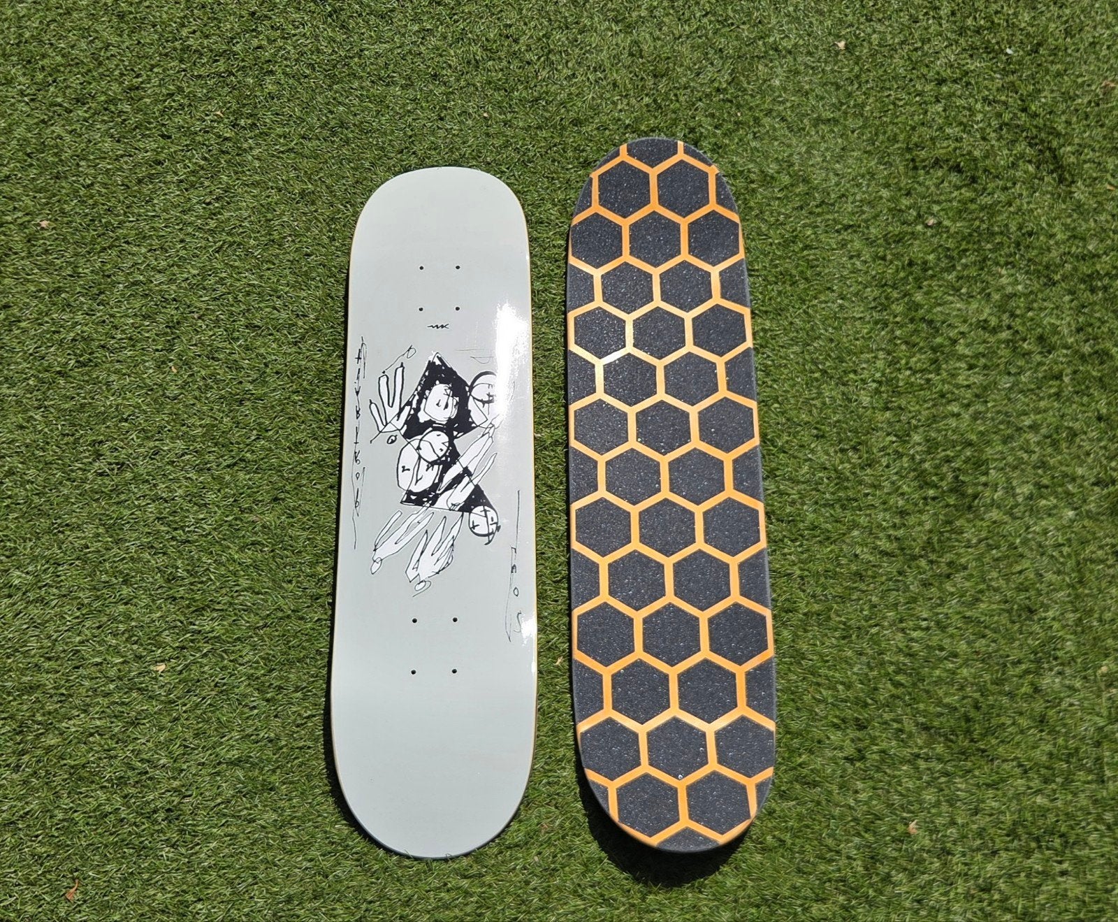 Polar Skateboard Deck 8.25" - Custom Honeycomb Griptape, Ophalen of Verzenden, Nieuw, Skateboard