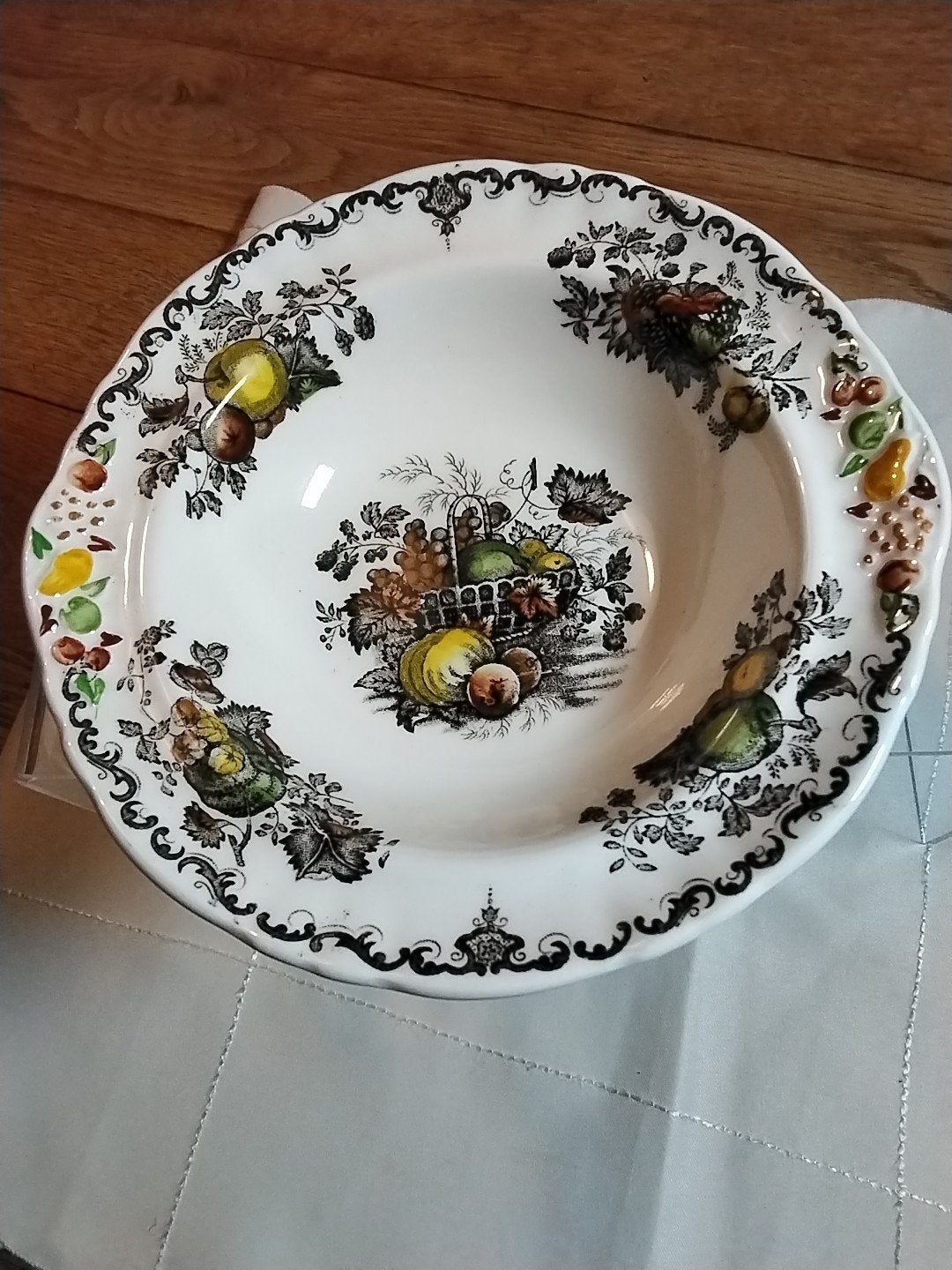 Antieke Mason's Ironstone Fruit Basket Schaal, Antiek en Kunst, Ophalen of Verzenden