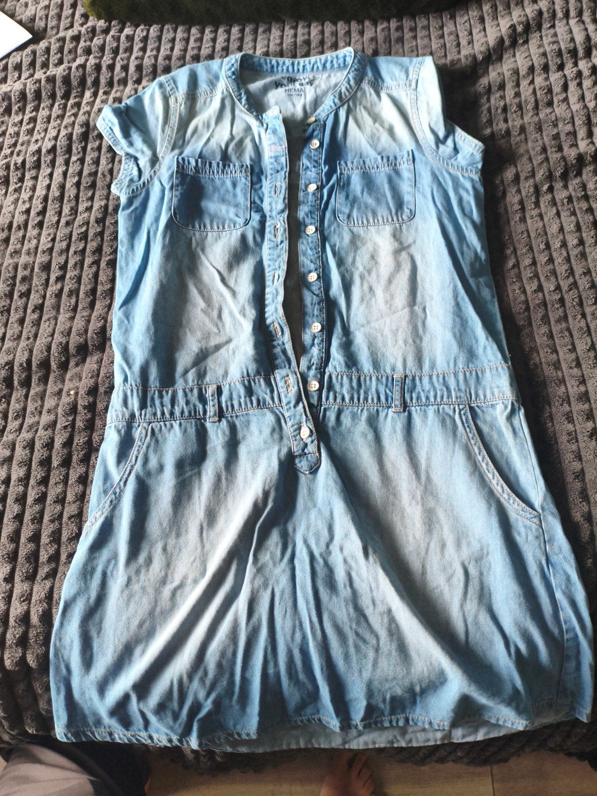 Hema denim jurk/playsuit - weinig gebruikt, Meisje, Ophalen of Verzenden, Zo goed als nieuw, Jurk of Rok